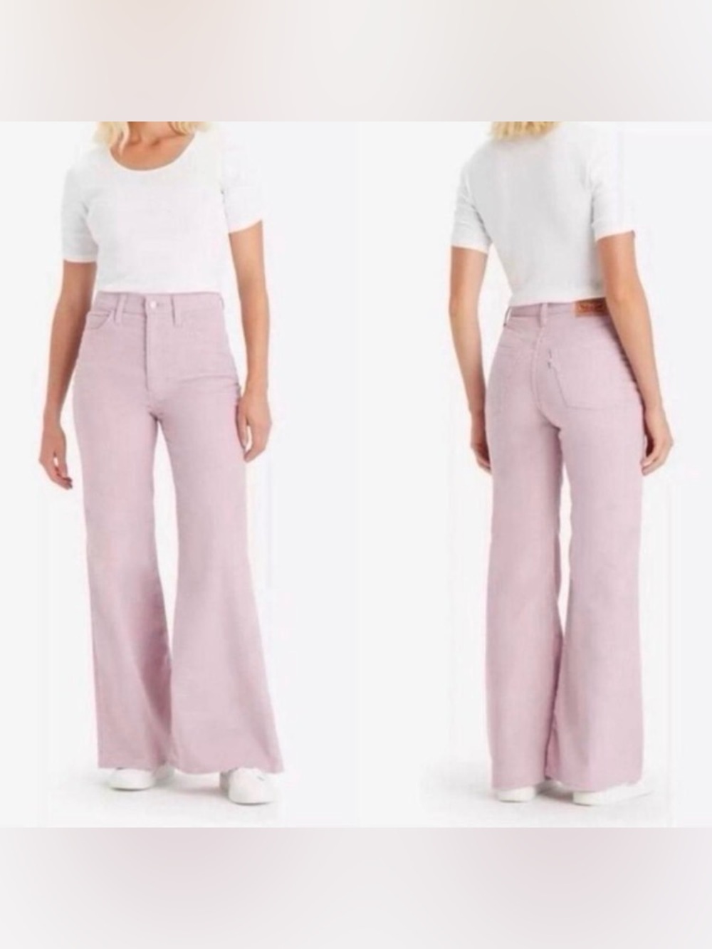 Levi’s Lilac Corduroy Ribcage Bell Jeans Trousers Size 29 Flares High Rise